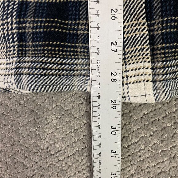 Orvis Flannel Shirt Jacket Shacket Men's Large Gray Black Shadow Plaid Check - Picture 10 of 13